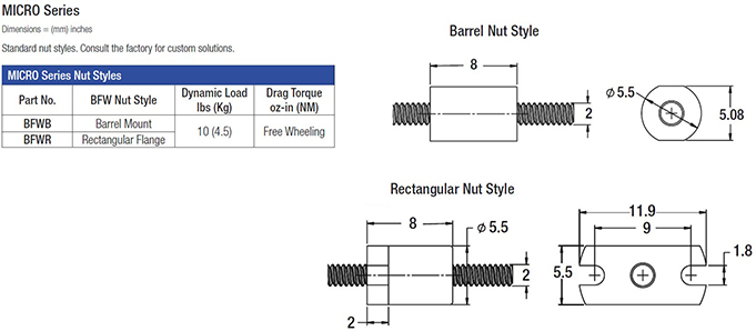 15000 Series 15mm External Linear Actuator Micro Series Dwg