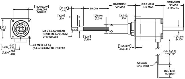 Size 8 Captive Linear Actuator