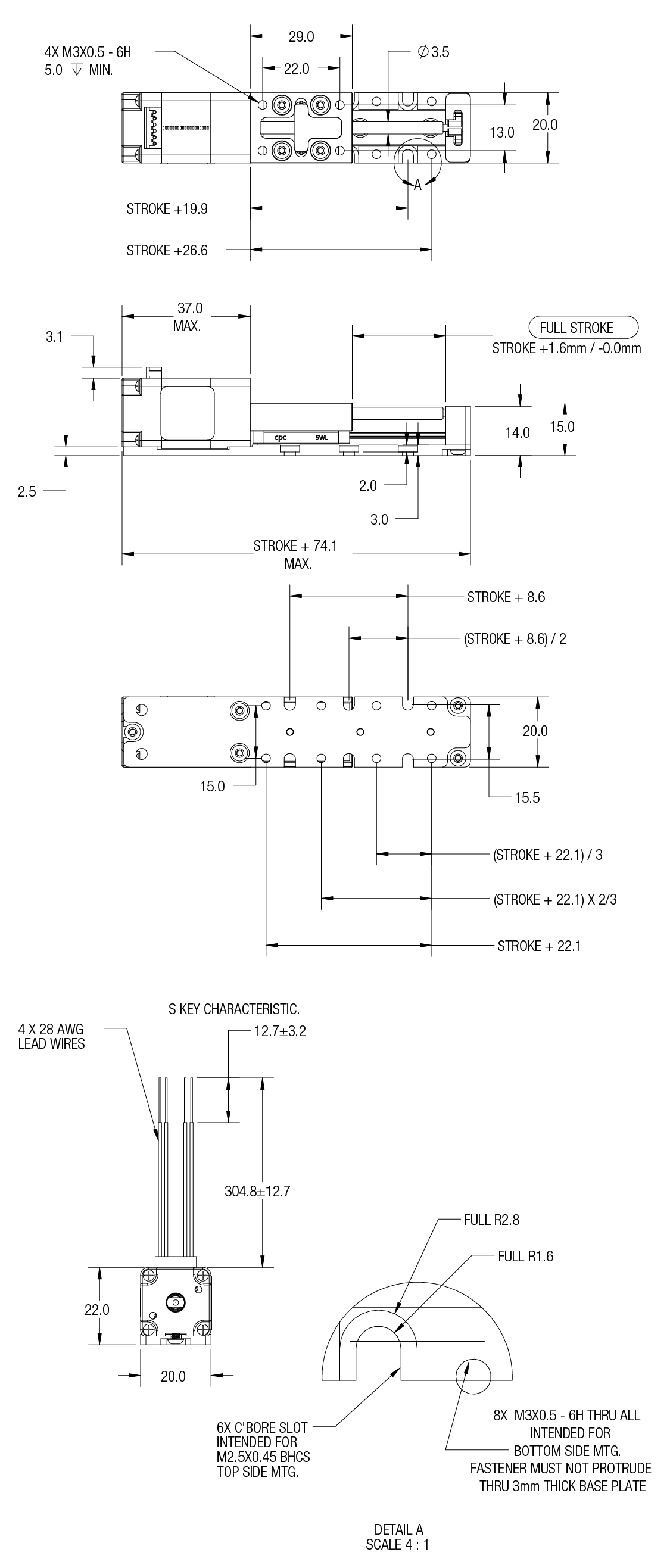 MiniStage with Size 8 motor drawings