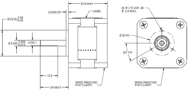 Size 17 Rotary Stepper Motor Dwg